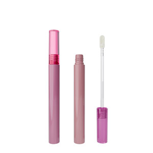 Wholesale Thin Transparent Circular Lip Gloss <b>Tube</b> With Screw Cap And Hot Stamping <b>Plastic</b> Cosmetic Packaging Lip Gloss Blush - Product Image 5