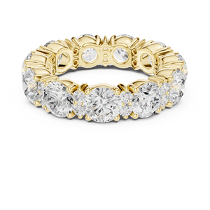 Bague éternelle en or jaune avec diamants ronds pour femme, bijoux de luxe pour mariage et anniversaire - Product Image 4