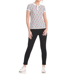 Camiseta Polo Urbana para Mujer ZABEX SPORTS, Manga Corta, Ropa de Moda, Transpirable, con Cuello a Rayas - Product Image 1