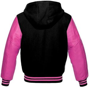 Blouson universitaire en laine pour homme avec manches en cuir véritable et broderie personnalisée - Product Image 3