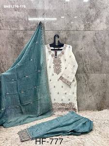 Ensemble prêt-à-porter Salwar Farshi à manches longues de qualité supérieure, croustillant et orné de broderies, pour femme, exportateur mondial et fournisseur de mode. - Product Image 4