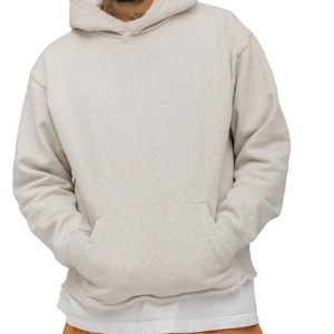 Sweat à capuche unisexe personnalisé imprimé sérigraphié 100 % coton French Terry pour homme, coupe oversize pour l'hiver, uni, avec logo brodé - Product Image 5