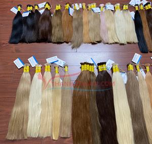 2025 venta al por mayor Color Natural recto cabello humano a granel 100% extensión de cabello alineado con cutícula Natural sin enredos - Product Image 1