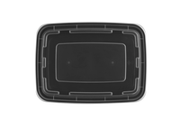 Boîte alimentaire rectangulaire en plastique avec couvercle, compartiment unique, sans BPA, design simple, portable, 58 oz