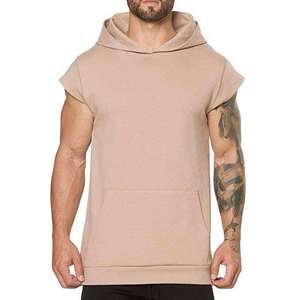 2026 Custom Logo Wholesale Comfortable and Breathable <b>Men</b> Short Sleeve Hoodie Gym Fitness <b>Sleeveless</b> <b>Hoodies</b>. - Product Image 5
