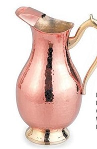 Hammered Eco-Friendly Pure Copper Water Jug with Brass Handle | Handmade Pitcher for Hotels Restaurants & Camping - Product Image 1