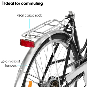 <span class=keywords><strong>Bicicleta</strong></span> Urbana para <span class=keywords><strong>Mujer</strong></span> JOYKIE HIALND, 26 Pulgadas, Acero de Alta Resistencia, Frenos V Delanteros y Traseros, 7 Velocidades, Manillar de Playa, Asiento Grueso, 90% SKD, Venta al Por Mayor - Product Image 4