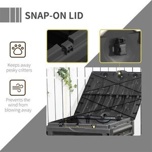 Compostiera da Giardino Nera da 450L con 2 Porte Scorrevoli - Product Image 6