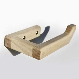 Porte-rouleau de papier toilette mural en bois d'acacia au design moderne, accessoires de toilette, meilleur prix - Product Image 1