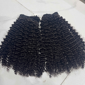 Crépus Bouclés Naturel Noir Couleur Brut Vietnamien Cheveux Humains Haute Qualité Super Double Dessiné Ensemble Bundle Avec Fermeture - Product Image 2