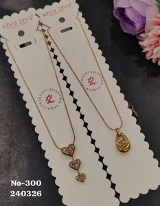 Collar con Colgante Minimalista de Acero Inoxidable Chapado en Oro para Mujer |   Elegante Collar de Cadena con Colgante de Piedra para Uso Diario, Moda al por Mayor - Product Image 3