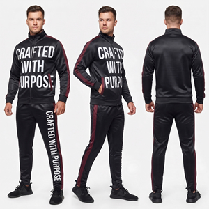 Men's Printed Tracksuit 100% Polyester Zipper Stand Collar Printed <b>Jacket</b> Jogger Pants Set Men 350gsm Polyester Fleece Tracksuit - Product Image 6