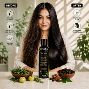 Aceite Capilar de Romero y Aloe Vera |   Aceite Herbal para el Crecimiento del Cabello y Nutrición del Cuero Cabelludo |   Producto para el Cuidado del Cabello al por Mayor de Marca Privada OEM - Product Image 2