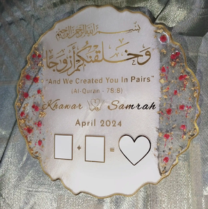 Luxury Wholesale Epoxy Resin Thumb Plate/Board For <b>Wedding</b> Nikah Ceremony Couple Thumbs Decorative Board - Product Image 1