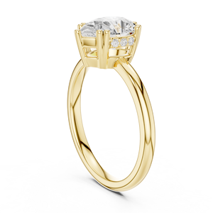 Bague de fiançailles en or jaune avec diamant de laboratoire taille poire brillant, sertie à griffes et design solitaire élégant pour mariée - Product Image 2
