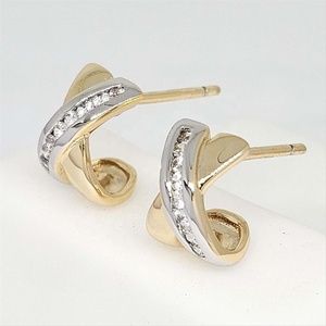 Wholesale 925 <b>Sterling</b> <b>Silver</b> 4-Layer 14K 18K Gold Plated Cubic Zirconia Fine <b>Hoop</b> <b>Earrings</b> Classic Style High Quality - Product Image 3