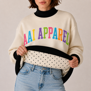 Sweat-shirts à col montant oversize unisexe, style vintage, imperméables, avec lettrage, décontractés, en mélange de polyester, personnalisables avec broderie DTG, pour femmes - Product Image 3