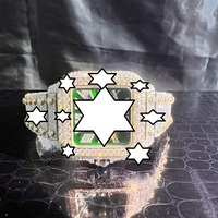 Montre carrée unisexe de luxe, boîtier en or jaune, cadran vert, accents en moissanite, bracelet en acier inoxydable, mouvement