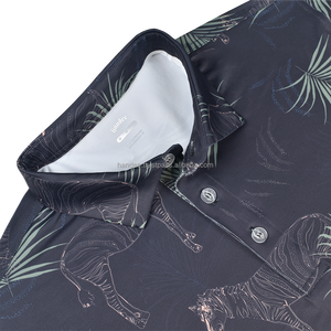 เสื้อยืดกอล์ฟคอปกคอเสื้อโปโลสำหรับผู้ชาย, เสื้อโปโลสามสีผสม100% ผ้าฝ้ายปรับแต่งโลโก้ - Product Image 3