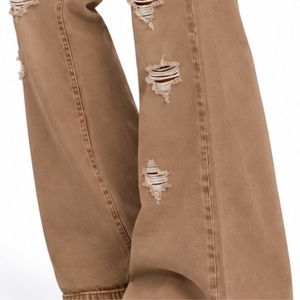 Women’s <b>Flare</b> <b>Jeans</b> With Distressed Details Wide <b>Flare</b> Leg Casual Denim Fashion And Custom Manufacturing <b>Vintage</b> Style Autumn - Product Image 6