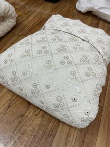 Tela de Georgette Ligera de Viscosa con Bordado Floral Jacquard y Cuentas, Tejido de Punto por Urdimbre, Transpirable, para Vestidos de Novia de Niños y Mujeres - Product Image 6