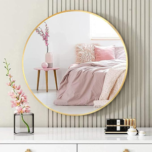 Miroir décoratif mural sur mesure finition or rose, bordure en métal, pour salle de bain, salon, maison, miroir mural écologique - Product Image 3