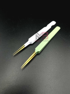 แหนบต่อขนตาสแตนเลสแบบใหม่ ดีไซน์เคลือบสีตามสั่ง ปลายสีทอง - Product Image 5