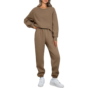 Women's Heavyweight Cotton Fleece Hoodie Set Casual Streetwear Clothing Manufacturer - Product Image 1