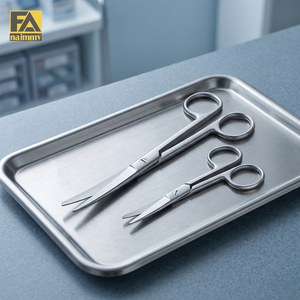 Tijeras Quirúrgicas de Acero Inoxidable, Curvas y Puntas Afiladas, Instrumento de Cirugía General, Certificación CE Clase I, Manual - Product Image 3
