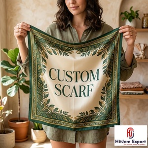 Trendy Custom Printed Long Scarf Silk Feel Fashion Hijab Shawl Head <b>Wrap</b> Private Label OEM ODM Custom Textile - Product Image 2