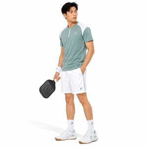 ชุดกีฬาพิคเคิลบอลแบบกำหนดเอง เสื้อผ้าฝึกซ้อมแห้งเร็ว ชุดกีฬาแบบยูนิเซ็กซ์ กางเกงขาสั้นผ้าโพลีเอสเตอร์ 100% ยืดได้สี่ทิศทาง - Product Image 1