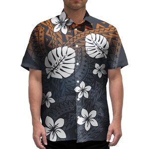 Chemise de golf décontractée pour homme en coton tricoté 100 % à manches courtes avec imprimé floral tropical, options grandes tailles pour l'été - Product Image 1