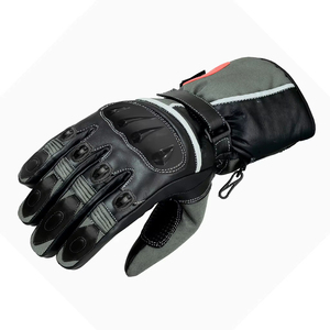 Gants de moto sportifs en cuir noir, longueur poignet, doublure thermique en polyester, pour l'hiver et le cyclisme, vente en gros usine - Product Image 5