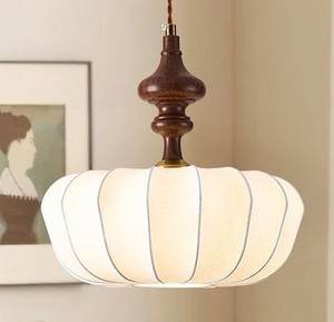 Lámpara Colgante de Hierro Estilo Moderno de Mediados de Siglo, Pantalla de Tela, Montaje en Techo, Decoración para Sala de Estar, Hecha a Mano, Ecológica, para Diwali - Product Image 1
