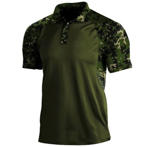 เสื้อโปโลแขนสั้นลายพรางสีน้ำเงินสำหรับผู้ชาย แห้งเร็ว ผ้าถัก สวมใส่สบายๆ - Product Image 4