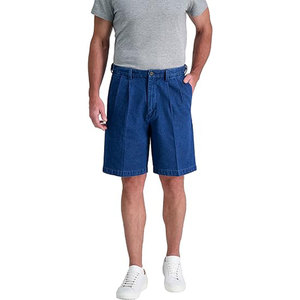 Pantalones Cortos Bermuda de Mezclilla Lavada para Hombre, Cintura Media, Algodón Sólido, Estilo Casual, Cierre de Botones - Product Image 3