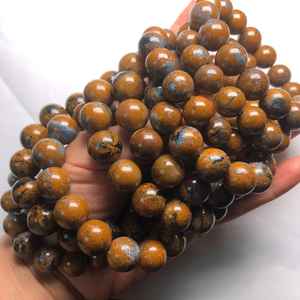 Cuentas de piedras preciosas de pietersita dorada natural, cuentas redondas sueltas para la fabricación de joyas, pulseras, collares y manualidades. - Product Image 3