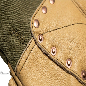 Guantes de Trabajo de Cuero Resistentes Personalizados para Hombre, con Revestimiento de Lona y Palma Reforzada con Remaches, Guantes de Seguridad para Mecánicos OEM - Product Image 4