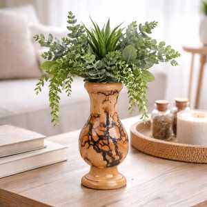 Maceta de Madera Rústica Hecha a Mano para Plantas de Interior, Decoración del Hogar con Acabado Tallado a Mano - Product Image 3