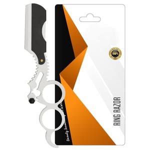 มีดโกนหนวดแบบใบมีดเดี่ยวสองวงแหวน สแตนเลสสตีล ยี่ห้อแซมเบียรัลเมด อินเตอร์เนชั่นแนล สีขาวดำ สำหรับช่างตัดผมมืออาชีพ - Product Image 3