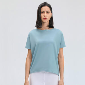 Short Sleeves Women's Eco-Friendly Lightweight Anti-static <b>Crop</b> <b>Top</b> Quick Dry Sweat-Wicking Custom Design Embroidery Front - Product Image 5