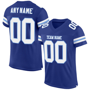 Camiseta de Fútbol Americano Personalizada, Negra y Azul, de Malla, Cuello en V, Manga Corta, Impresión Sublimada, Nombre del Equipo, Cualquier Nombre, 00, Ropa para Hombre Adulto - Product Image 4