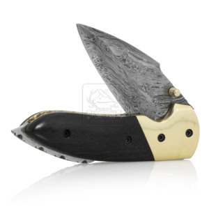 Couteau pliant artisanal en acier Damas DD-FK-625 – Meilleure vente – Survie en extérieur, chasse, camping, multi-outils de poche, bushcraft, ébène - Product Image 1
