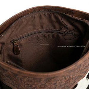 Sac bandoulière en cuir véritable Hairon Western haut de gamme, fait main, avec franges, style cowgirl, sac à main bohème pour femme - Product Image 6