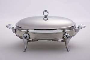 Recipiente para calentar comida tipo buffet de acero inoxidable premium con tapa y soporte para combustible para catering, bodas y eventos. - Product Image 6