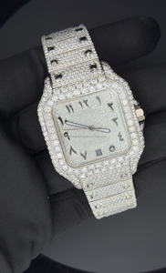 Reloj Personalizado con Esfera Árabe y Diamantes Moissanite - Reloj de Lujo Automático para Hombre con Incrustaciones Completas de Diamantes Moissanite VVS - Product Image 5