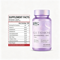 Capsules de glutathion 7-en-1 OEM pour la détoxification métabolique et la gestion de l'appétit chez l'adulte, marque privée, vente en gros en vrac, best-seller Alibaba