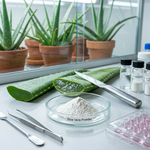 Poudre de gel de feuille d'aloe vera de qualité UE, extrait d'eau sans aloïne, qualité supérieure, qualité alimentaire, phytoextraits d'ambarella sauvage, toutes saisons, en fût - Product Image 1