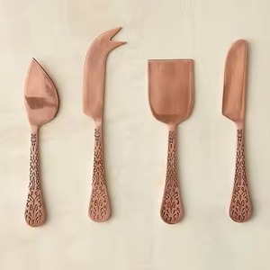 Copper <b>Cheese</b> <b>Knife</b> <b>Set</b> With Engraved Handles Durable Serving Tools For <b>Cheese</b> Boards - Product Image 1