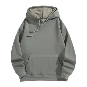 Wholesale Custom <b>Men</b>’s Polar Fleece <b>Pullover</b> Hoodie 100% Polyester Warm Knitted Sweatshirt Solid Pattern Winter Wear - Product Image 2